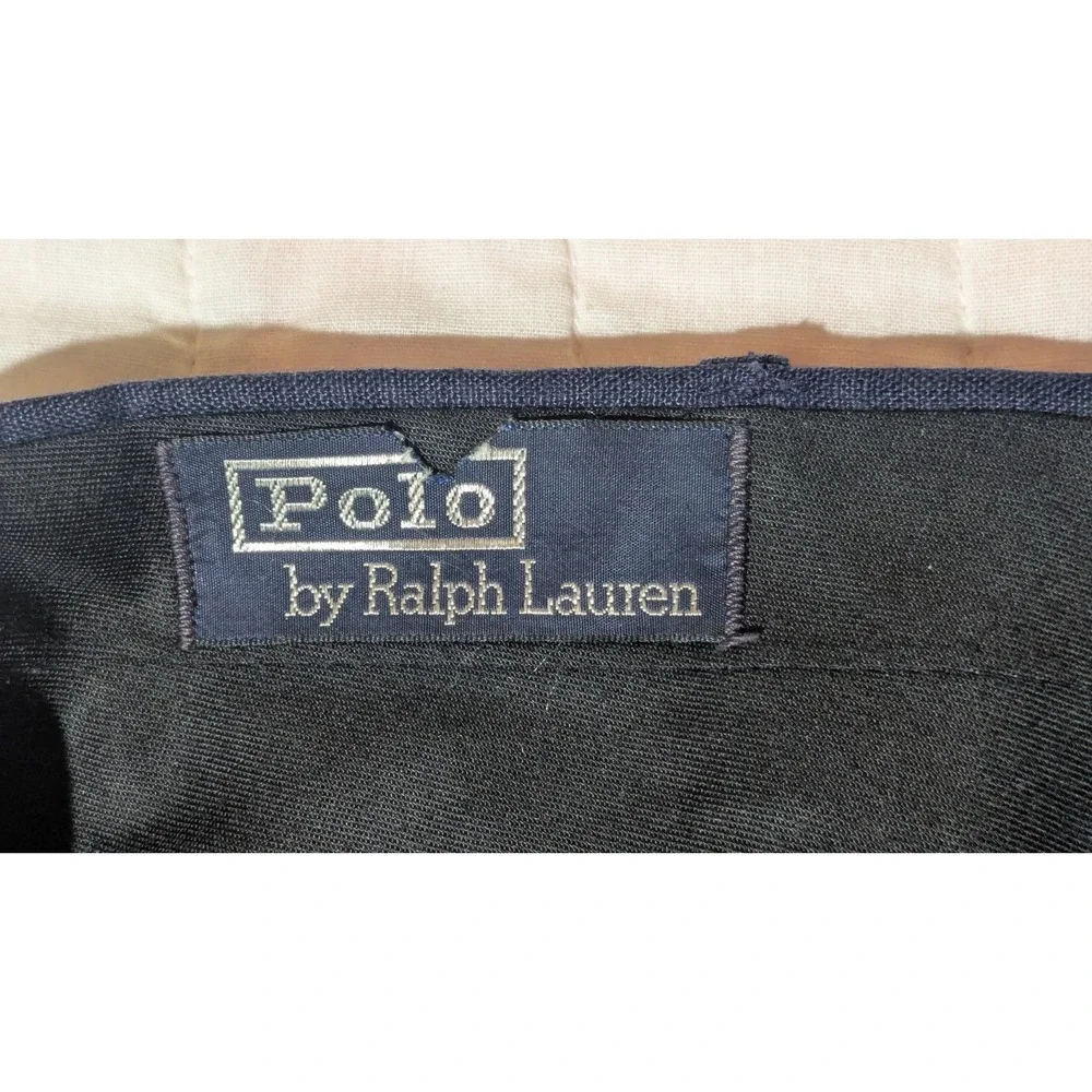 Vtg Polo Ralph Lauren Dress Pants 36x31 100% Linen Pleated Flap Pocket Talon Zip